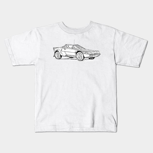 Stratos Wireframe Kids T-Shirt by Auto-Prints